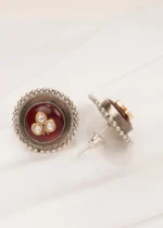 Antique Ruby Studs (Dual Plating) EAR000607 - Image 2