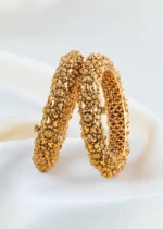 Antique Vruksha Floral Bangles (Yellow Gold) BAN002530 - Image 2