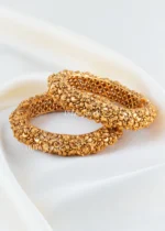 Antique Vruksha Floral Bangles (Yellow Gold) BAN002530 - Image 3