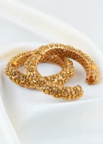 Antique Vruksha Floral Bangles (Yellow Gold) BAN002530 - Image 4