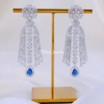 Anya Azure Blue Danglers (Silver) EAR002087