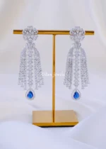 Anya Azure Blue Danglers (Silver) EAR002087