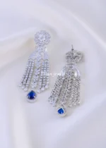Anya Azure Blue Danglers (Silver) EAR002087 - Image 3