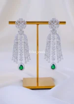 Anya Azure Green Danglers (Silver) EAR002086