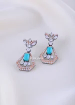 Aqua Bloom Statement Earrings (Black Rhodium) EAR002235 - Image 2
