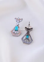 Aqua Bloom Statement Earrings (Black Rhodium) EAR002235 - Image 3