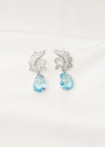 Aqua Blue Drop Earrings (Silver) EAR000728