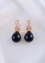 Aurelia Black Shine Earrings (Yellow Gold) EAR002164