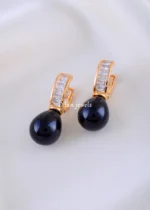 Aurelia Black Shine Earrings (Yellow Gold) EAR002164 - Image 2