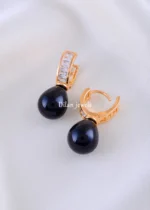 Aurelia Black Shine Earrings (Yellow Gold) EAR002164 - Image 3