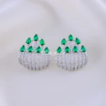 Aurelia Glow Green Studs (Silver) EAR002128