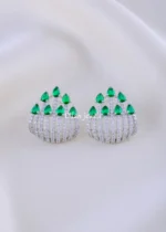 Aurelia Glow Green Studs (Silver) EAR002128