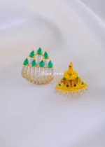 Aurelia Glow Green Studs (Yellow Gold) EAR002127 - Image 3