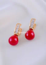 Aurelia Red Shine Earrings (Yellow Gold) EAR002163 - Image 2