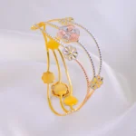 Gold Plated Cutwork Kada (Tri-Color) BAN002067