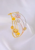 Gold Plated Cutwork Kada (Tri-Color) BAN002067