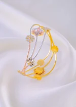 Gold Plated Cutwork Kada (Tri-Color) BAN002067 - Image 2