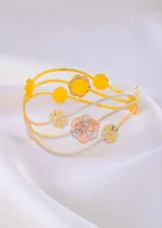 Gold Plated Cutwork Kada (Tri-Color) BAN002067 - Image 3