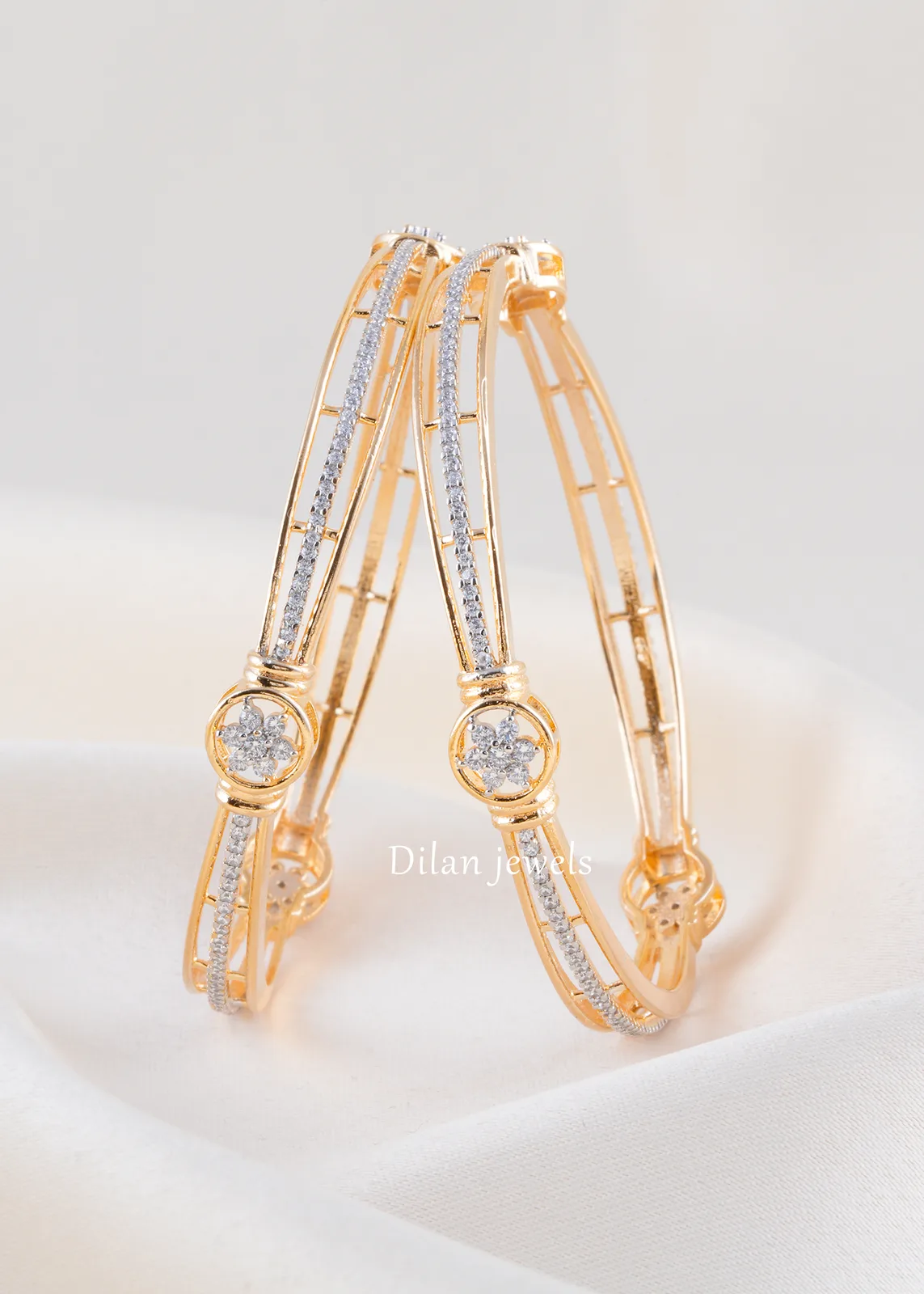 BAN002571 Swarina Diamond Bangle (Yellow Gold) BAN002571 - Image 1