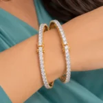 Gold Plated Diamond Bangles- BAN002798
