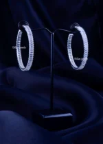 Bagette Stardust German Silver Drops (Silver) EAR002309 - Image 3