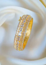 Bagguette Diamond Single Bangle (Yellow Gold) BRA001302