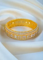 Bagguette Diamond Single Bangle (Yellow Gold) BRA001302 - Image 2