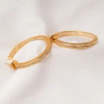 Bagguette Hoops With Push Back (Yellow Gold) EAR000707