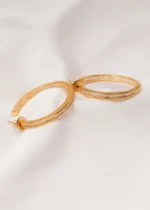 Bagguette Hoops With Push Back (Yellow Gold) EAR000707