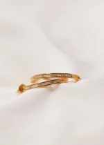 Bagguette Hoops With Push Back (Yellow Gold) EAR000707 - Image 4