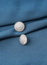 Bagguette Stud Earrings (Silver) EAR000740 - Image 2