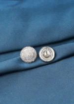 Bagguette Stud Earrings (Silver) EAR000740 - Image 3