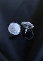 Bagguette Stud Earrings (Silver) EAR000740 - Image 6