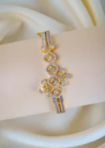 Bagguetted Floral Bracelet (Yellow Gold) BRA001310
