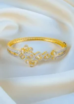 Bagguetted Floral Bracelet (Yellow Gold) BRA001310 - Image 2