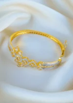 Bagguetted Floral Bracelet (Yellow Gold) BRA001310 - Image 3