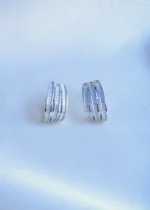 Bagguettes Half Baali Earrings (Silver) EAR000840