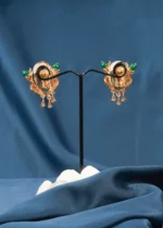 Baroque Pearl Green Earrings (Yellow Gold) EAR000629 - Image 2