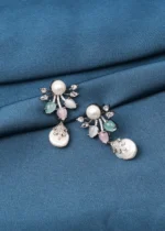 Barrouque Pearl Earrings (Antique Silver) EAR000743 - Image 2