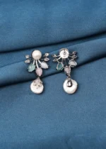Barrouque Pearl Earrings (Antique Silver) EAR000743 - Image 3