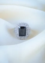 Black Cocktail Ring (Silver) RING01241