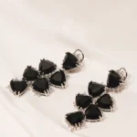 Black Danglers (Silver) EAR000466