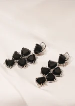 Black Danglers (Silver) EAR000466