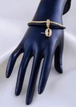 Black Pearl Fusion Bracelet (Yellow Gold) BRA002207 - Image 2