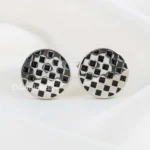 Black Silver Plated  Cufflinks- CUFF02783