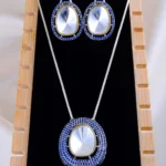Blue Aura Polki Set (Silver) NEC001992