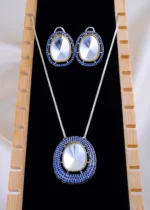 Blue Aura Polki Set (Silver) NEC001992
