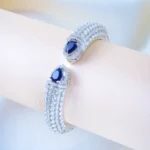 Blue Clutch Diamond Look Bracelet (Silver) BRA001174