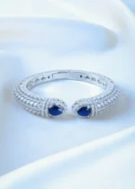 Blue Clutch Diamond Look Bracelet (Silver) BRA001174 - Image 2