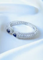 Blue Clutch Diamond Look Bracelet (Silver) BRA001174 - Image 3
